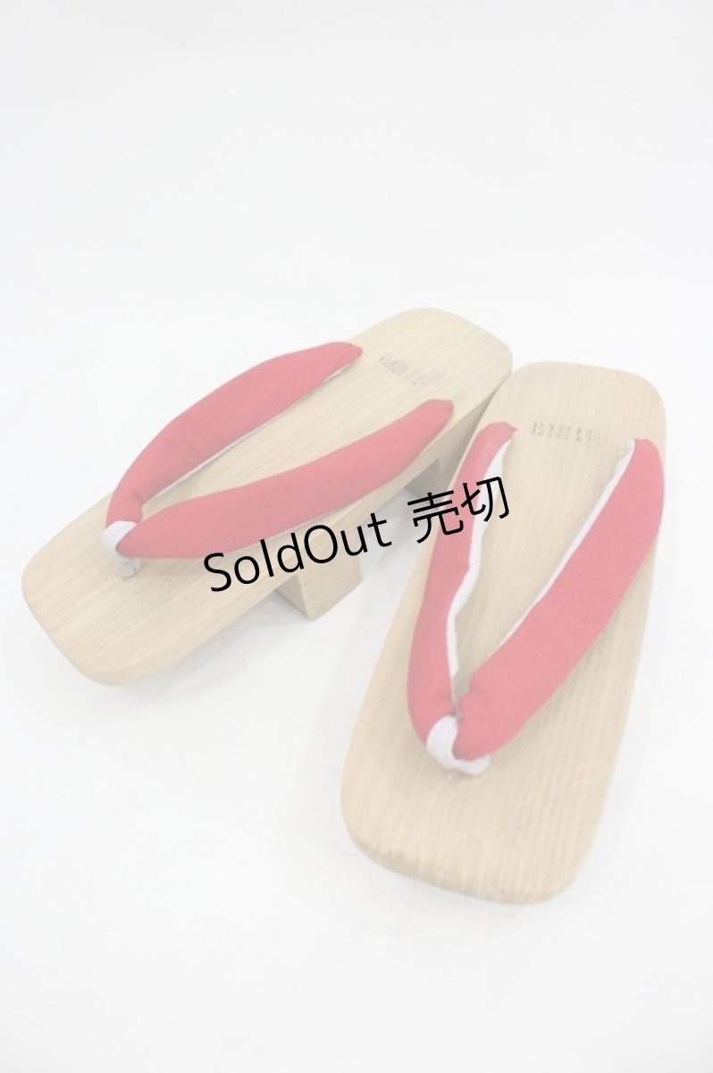 画像2: PINK HOUSE / 下駄 約24CM 赤Ｘベージュ I-26-03-05-012-LO-SH-SA-ZTK045 (2)