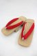 画像2: PINK HOUSE / 下駄 約24CM 赤Ｘベージュ I-26-03-05-012-LO-SH-SA-ZI (2)
