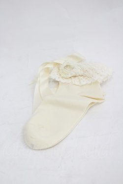 画像1: BABY,THE STARS SHINE BRIGHT / トーションレースクルー丈ソックス  生成り I-26-03-05-028-BA-ZA-SA-ZI