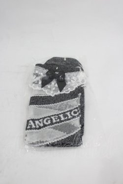 画像1: Angelic Pretty / ストライプキャンディクルー丈ソックス  黒Ｘ白Ｘシルバー I-26-03-05-037-AP-ZA-SA-ZI