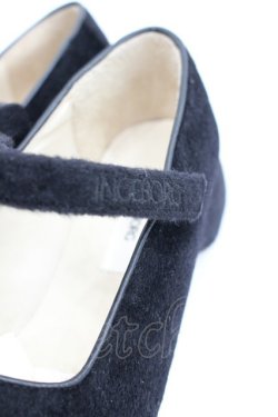 画像2: INGEBORG / ロゴ刺繍ワンストラップパンプス L 黒 I-26-03-05-003-LO-SH-SA-ZI