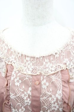 画像2: axes femme / レース切り替え半袖カットソー  ピンクＸ白 I-26-03-06-034-AX-TO-SA-ZI