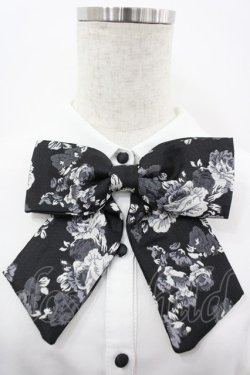 画像2: axes femme / ジャカードリボン付ブラウス  白Ｘ黒 I-26-03-06-004-AX-BL-SA-ZI