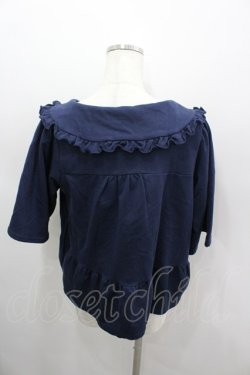 画像3: axes femme / フリル襟フレアジップパーカー  青 I-26-03-06-038-AX-TO-SA-ZI