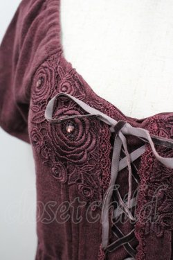 画像2: axes femme / カットソー裾フロッキーチュニ M パープル I-26-03-06-040-AX-OP-SA-ZI