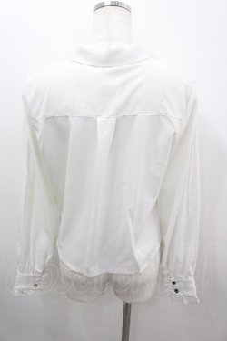 画像3: axes femme / ジャカードリボン付ブラウス  白Ｘ黒 I-26-03-06-004-AX-BL-SA-ZI