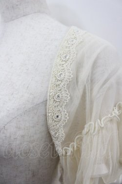 画像2: axes femme / チュールパーティーカーデ  生成り I-26-03-06-044-AX-TO-SA-ZI