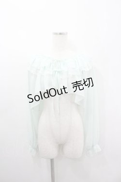 画像1: axes femme POETIQUE / オフショルシフォンボレロ  ミント I-26-03-06-046-AX-TO-SA-ZI