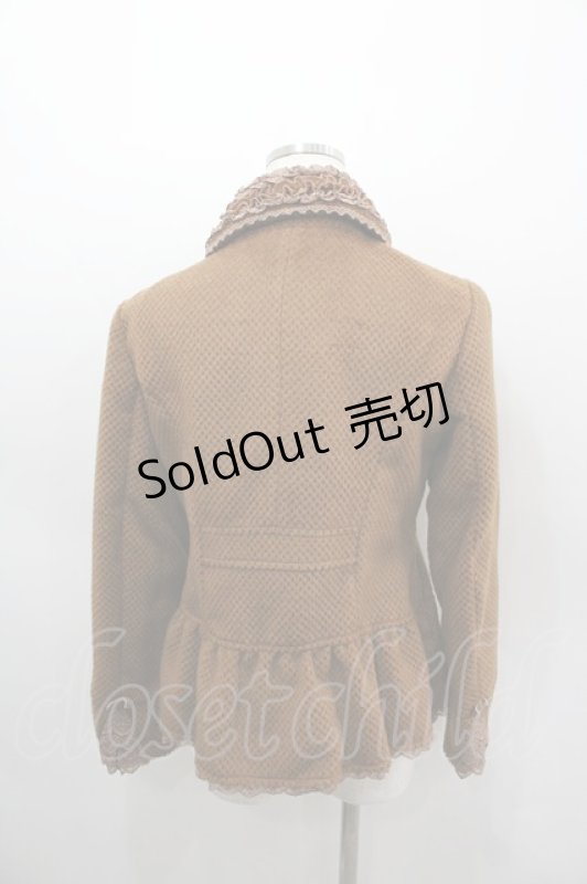 画像3: axes femme / フリルカラーショートコート M ブラウン I-26-03-06-055-AX-CO-SA-ZI (3)