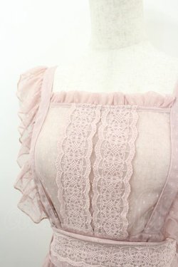 画像2: axes femme kawaii / ドットチュールエプロン  ピンク I-26-03-06-061-AX-OP-SA-ZI
