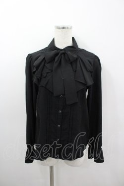 画像1: axes femme / ラッフルフリルブラウス  黒 I-26-03-06-007-AX-BL-SA-ZI