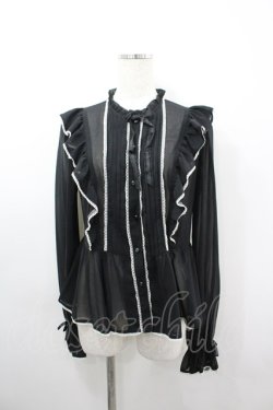 画像1: Angelic Pretty / エポールフリルブラウス  黒Ｘ白 I-26-03-06-067-AP-BL-SA-ZI