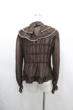 画像3: metamorphose / シフォン襟フリルブラウス  ブラウン I-26-03-06-068-ME-BL-SA-ZI