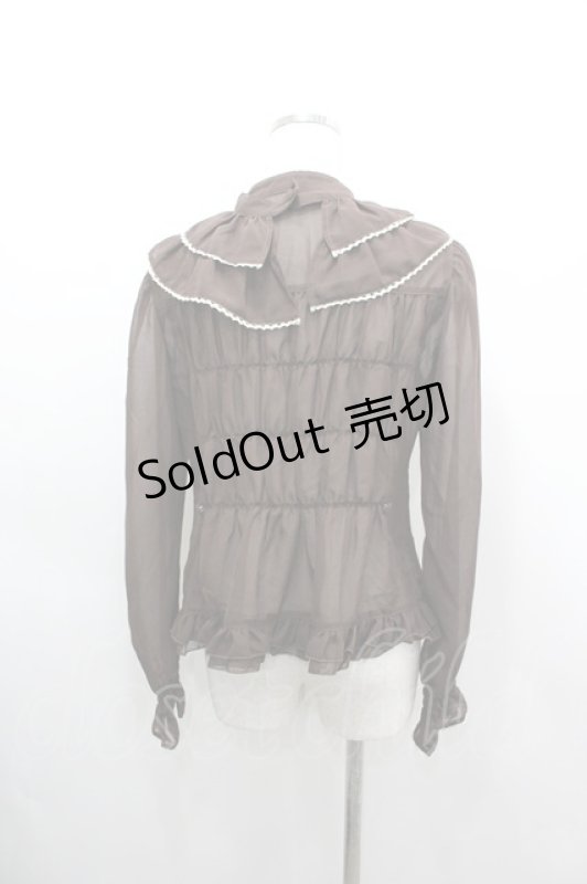 画像3: metamorphose / シフォン襟フリルブラウス  ブラウン I-26-03-06-068-ME-BL-SA-ZI (3)