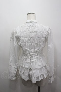画像3: ATELIER PIERROT / 段々フリルジャボ付きブラウス  白 I-26-03-06-069-EL-BL-SA-ZI