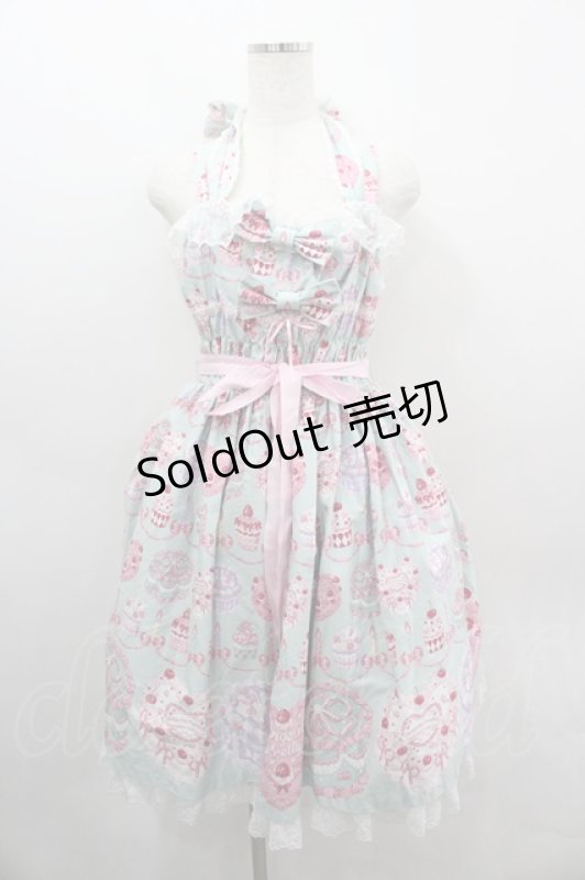 画像1: Angelic Pretty / Happy Cakesシャーリングジャンパースカート  ミント I-26-03-06-073-AP-OP-SA-ZI (1)