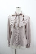 axes femme / リボン付フリルブラウス  ピンク I-26-03-06-008-AX-BL-SA-ZI