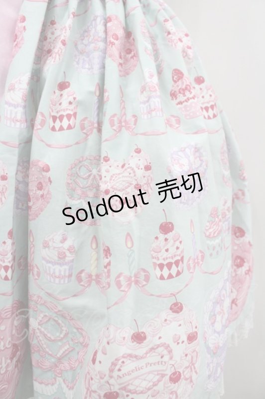画像2: Angelic Pretty / Happy Cakesシャーリングジャンパースカート  ミント I-26-03-06-073-AP-OP-SA-ZI (2)