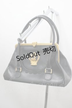 画像1: BABY,THE STARS SHINE BRIGHT / 王冠ガマ口BAG  黒 I-26-03-06-085-BA-BG-SA-ZI