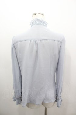 画像3: axes femme / 袖プリーツスタンドフリルブラウス  サックス I-26-03-06-009-AX-BL-SA-ZI