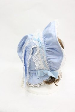 画像1: BABY,THE STARS SHINE BRIGHT / うさみみボンネット  サックスX白 I-26-03-06-090-BA-AC-SA-ZI