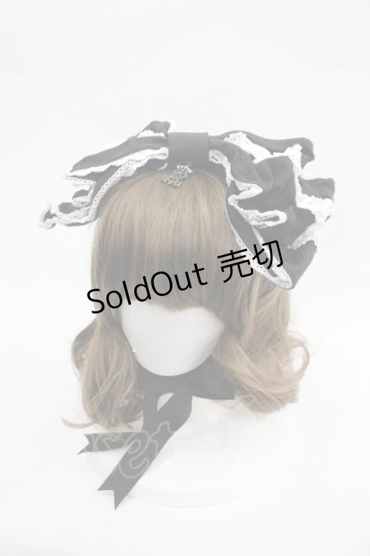 画像1: ALICE and the PIRATES / Dolly Ribbonヘッドドレス  黒×白 I-26-03-06-091-PA-AC-TE-ZI (1)