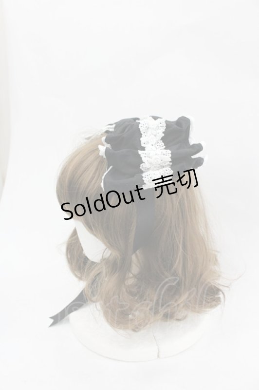 画像2: ALICE and the PIRATES / Dolly Ribbonヘッドドレス  黒×白 I-26-03-06-091-PA-AC-TE-ZI (2)