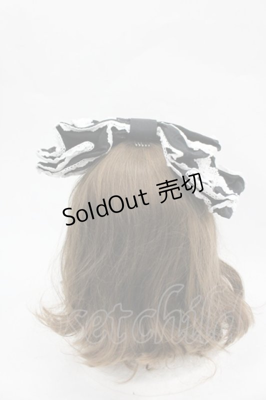 画像3: ALICE and the PIRATES / Dolly Ribbonヘッドドレス  黒×白 I-26-03-06-091-PA-AC-TE-ZI (3)