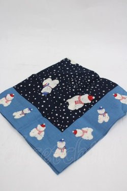 画像3: PINK HOUSE / ゆきだるまくまハンカチ  青Ｘ白 I-26-03-06-102-LO-ZA-SA-ZI