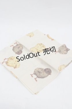 画像1: PINK HOUSE / ひよこプリントハンカチ  アイボリー I-26-03-06-104-LO-ZA-SA-ZI