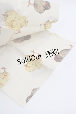 画像2: PINK HOUSE / ひよこプリントハンカチ  アイボリー I-26-03-06-104-LO-ZA-SA-ZI