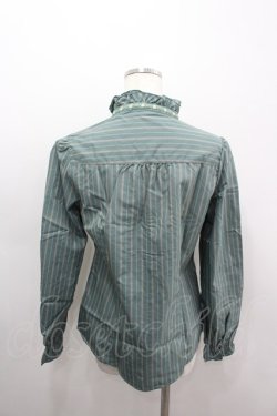 画像3: axes femme / 先染めストライプブラウス L グリーン I-26-03-06-011-AX-BL-SA-ZI