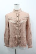 axes femme / モチーフ付きリボンフリルブラウス L アワピンク I-26-03-06-012-AX-BL-SA-ZI