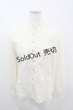 画像1: axes femme / ハイネックレース切り替えブラウス M アイボリー I-26-03-06-013-AX-BL-SA-ZI