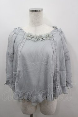 画像1: axes femme / ポンチョ型BL M サックス I-26-03-06-016-AX-TO-SA-ZI