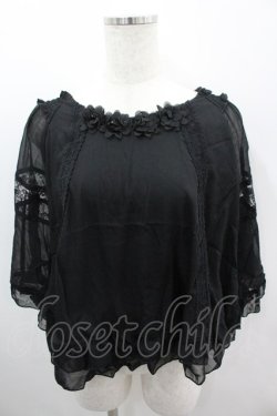 画像1: axes femme / ポンチョ型BL M 黒 I-26-03-06-019-AX-TO-SA-ZI