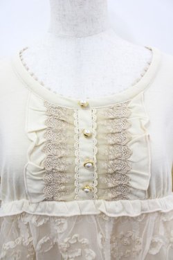 画像2: axes femme / チュール刺繍切替カットソー  生成り I-26-03-06-026-AX-TO-SA-ZI