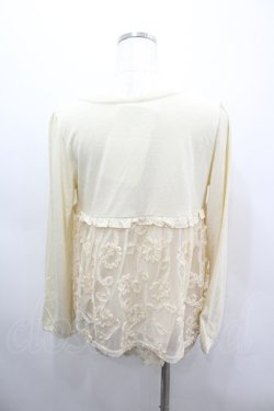 画像3: axes femme / チュール刺繍切替カットソー  生成り I-26-03-06-026-AX-TO-SA-ZI