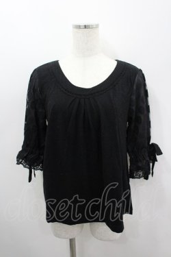 画像1: axes femme / 袖ドットチュールPO M 黒 I-26-03-06-030-AX-TO-SA-ZI