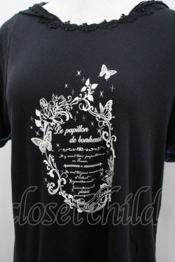 画像2: axes femme / フード付チュニックワンピース  黒Ｘ白 I-26-03-06-031-AX-OP-SA-ZI