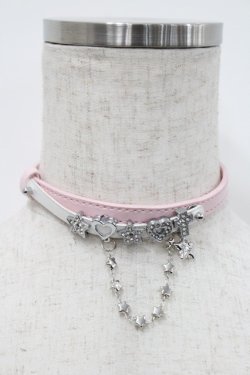 画像1: LOLITAその他(お買取対象外) / ストーンモチーフベルトチョーカー  ピンクＸ白 I-26-03-08-001-LO-AC-SA-ZI