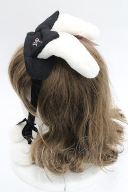 画像3: Shirley Temple / うさぎリボンヘッドドレス  黒Ｘ白 I-26-03-08-037-ET-AC-SA-ZI