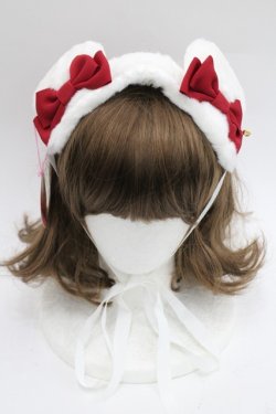 画像2: BABY,THE STARS SHINE BRIGHT / くみゃちゃんファーヘッドドレス  白Ｘ赤 I-26-03-08-039-BA-AC-SA-ZI