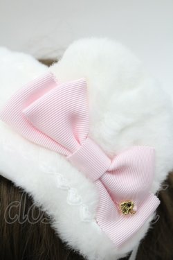 画像4: BABY,THE STARS SHINE BRIGHT / くみゃちゃんファーヘッドドレス  白Ｘピンク I-26-03-08-040-BA-AC-SA-ZI