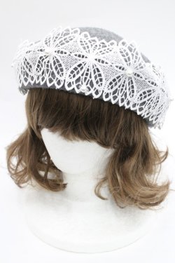 画像1: m petit by misako / AMレースバスクベレー  中灰 I-26-03-08-043-LO-AC-SA-ZI