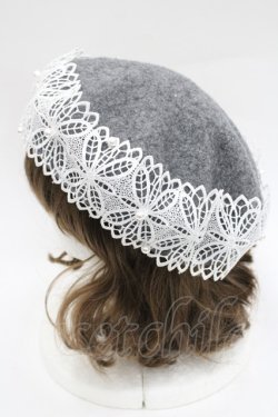 画像3: m petit by misako / AMレースバスクベレー  中灰 I-26-03-08-043-LO-AC-SA-ZI