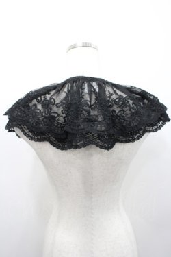 画像2: m petit by misako / レースつけ襟  黒 I-26-03-08-005-LO-ZA-SA-ZI