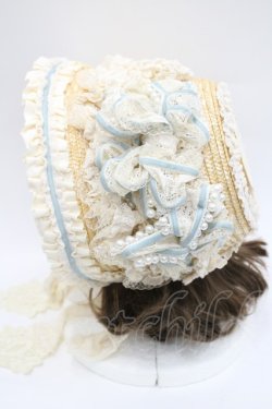 画像3: Hoshibako Works / クリーミードリームボンネット  サックスＸブラウン I-26-03-08-052-LO-AC-SA-ZI