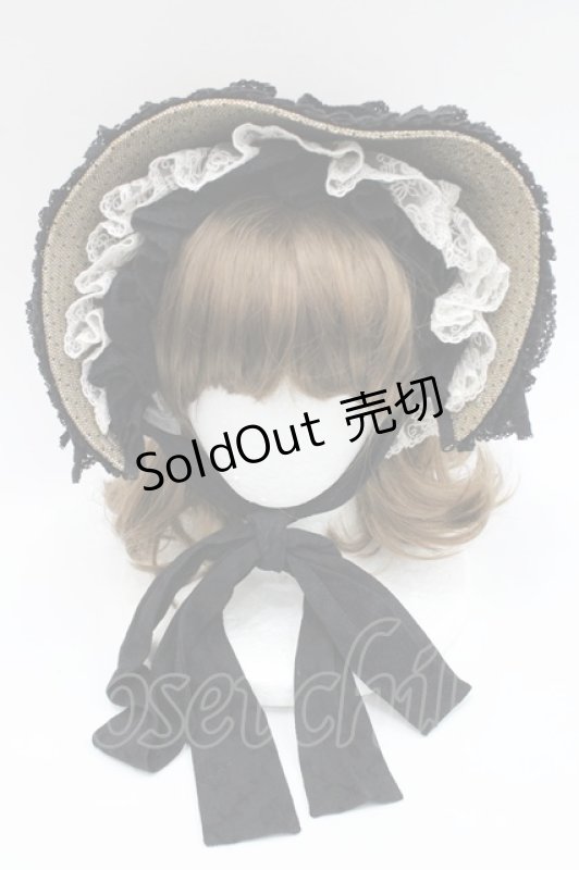 画像2: Hoshibako Works / 西洋人形魔法ボンネット  黒Ｘブラウン I-26-03-08-053-LO-AC-SA-ZI (2)