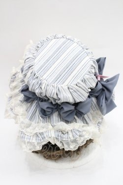 画像4: 妹抖手作工作屋 / スイトライプリボンハット  アイボリーＸ青 I-26-03-08-054-LO-AC-SA-ZI